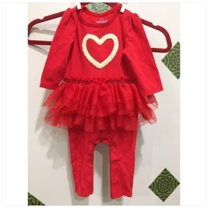NWT Cat & Jack Heart Onsie with Tutu